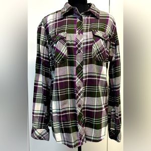 Duluth Woman’s Flannel Button Down Shirt - Size Large